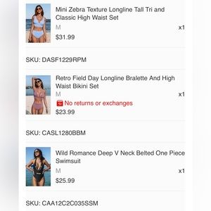 CUPSHE 5 Piece Swim Bundle NEW WITH TAGS